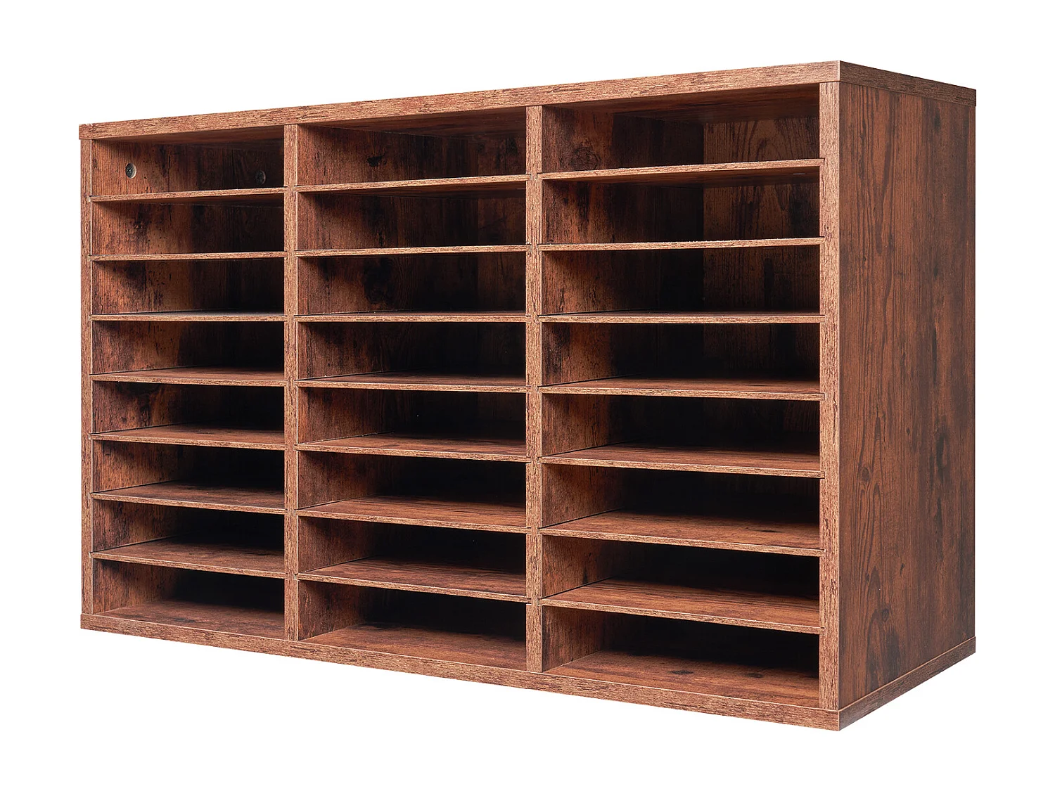 Bureau-Organizer, SucceBuy 24-Vaks Houten Boekenorganizer met Verwijderbare Planken - Donkerbruin