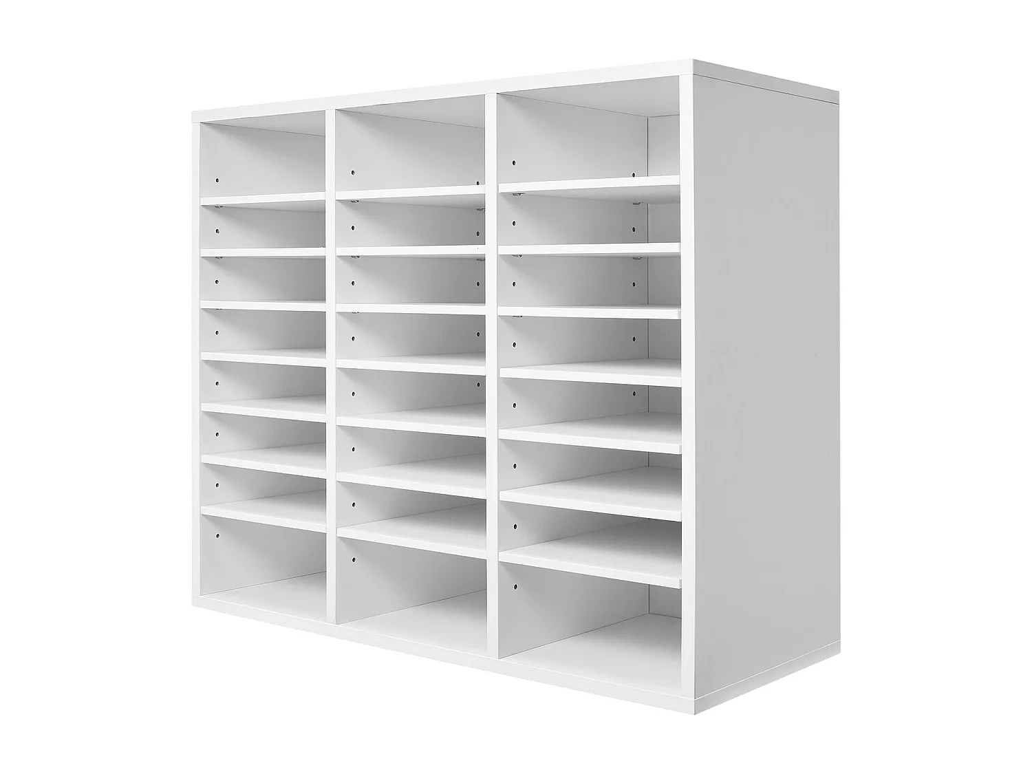 Bureau-Organizer, SucceBuy Houten Literatuurorganizer - 24 Compartimenten, Verstelbare Planken, Wit