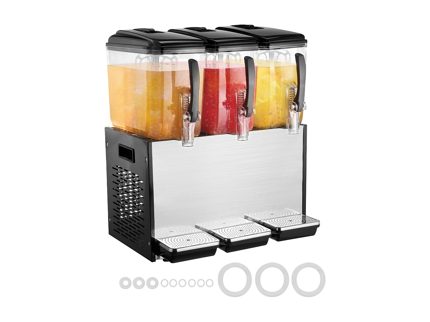 Commerciële Drankendispenser SucceBuy 12 L x 3 Reservoirs, Dispenser voor Ijskoude Dranken en Sappen
