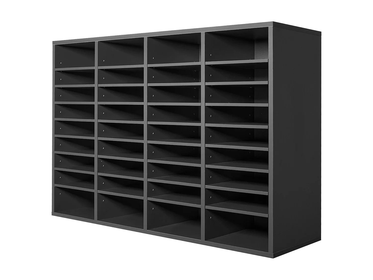 Bureau-Organizer, SucceBuy Houten Literatuurorganizer - 36 Compartimenten, Verstelbare Planken, Grijs