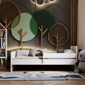 Cama Infantil com Colchão de Solteiro Completa Meninos KOBI Branco (140×70 cm) Cama Infantil com Colchão de Solteiro Completa Meninos KOBI Branco (140×70 cm)