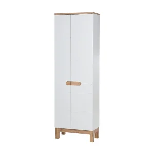 Colonne salle de bain ERMANO – Licht eiken en glanzend wit – 60×187 cm – 1 deur – Te plaatsen Colonne salle de bain ERMANO – Licht eiken en glanzend wit – 60×187 cm – 1 deur – Te plaatsen
