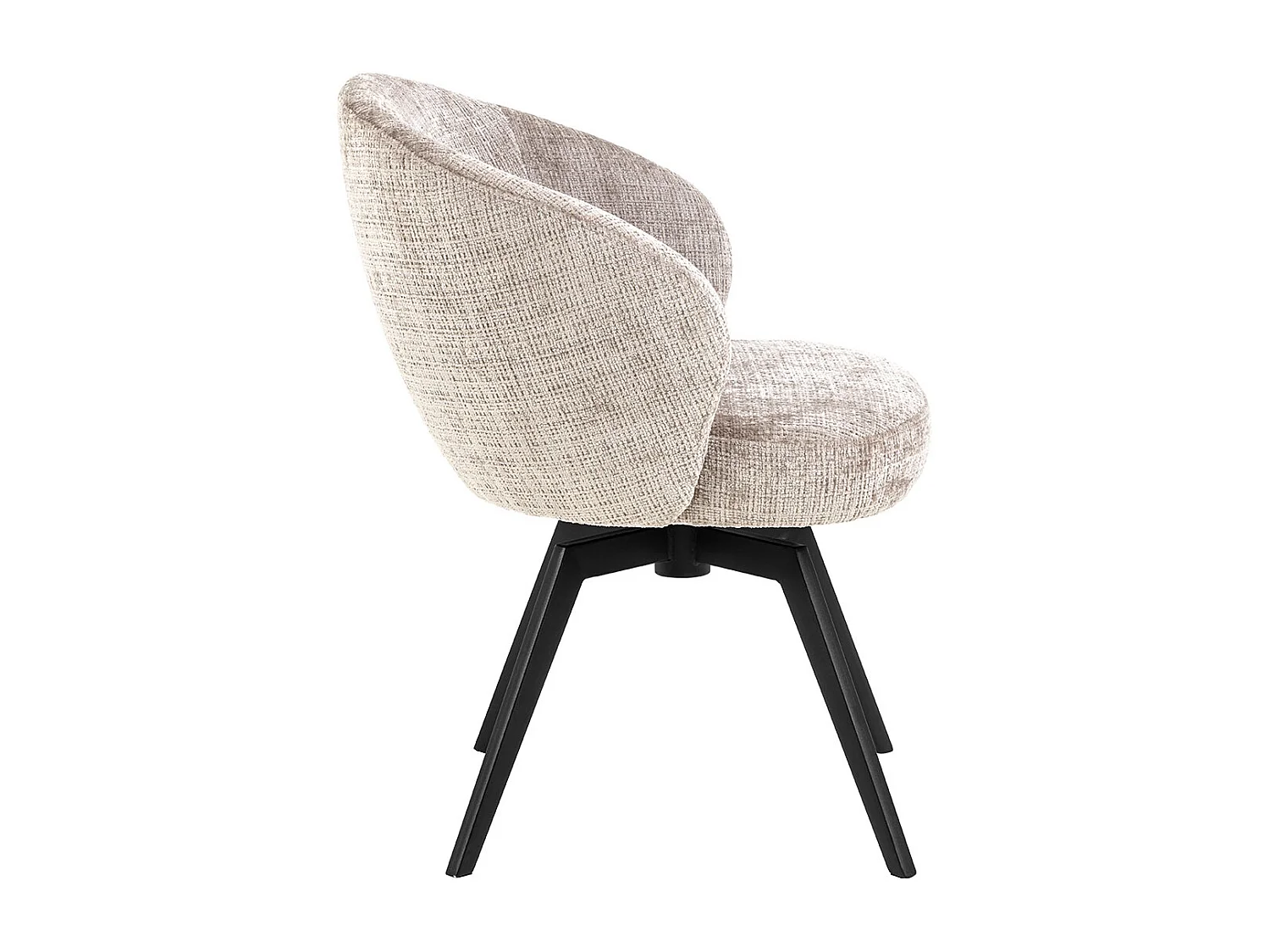Catalina eetkamerstoel met armleuning chenille beige.