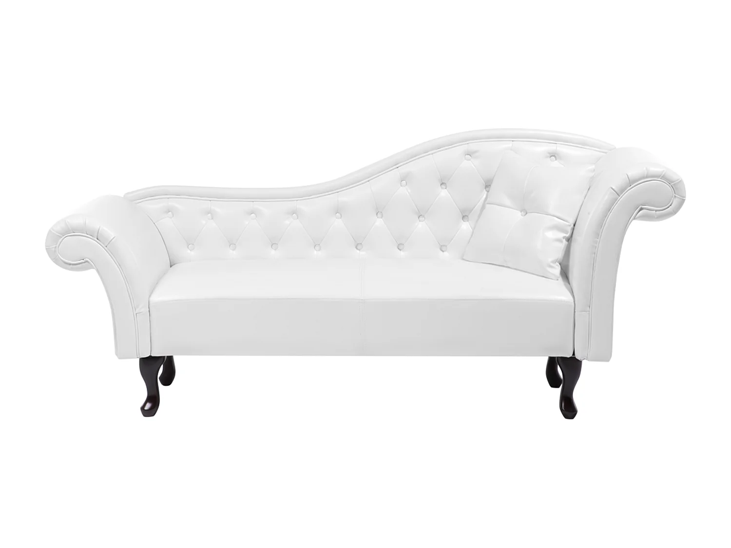Chaise longue kunstleer wit rechtszijdig LATTES