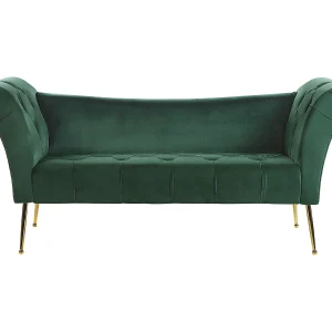 Chaise longue fluweel donkergroen NANTILLY Chaise longue fluweel donkergroen NANTILLY