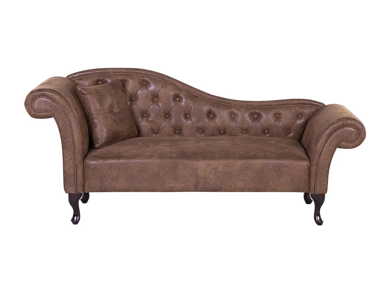 Chaise longue kunstleer lichtbruin linkszijdig LATTES
