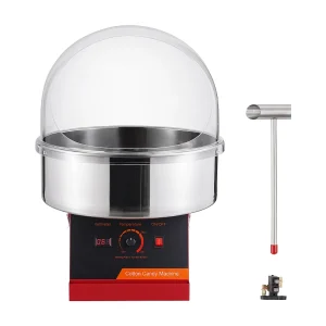 Commerciële Suikerspinmachine SucceBuy, Suikerspinmachine 1000 W met Deksel, Rood
