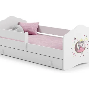 Cama infantil com gaveta de arrumação KOBI – FALA BARSZU 140×70 SPIACA ROZOWY – FALA BARSZU 140×70 Moon