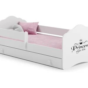 Cama de criança 160 x 80 com gaveta, colchão e estrado incluídos Kobi Wave Princess Cama de criança 160 x 80 com gaveta, colchão e estrado incluídos Kobi Wave Princess