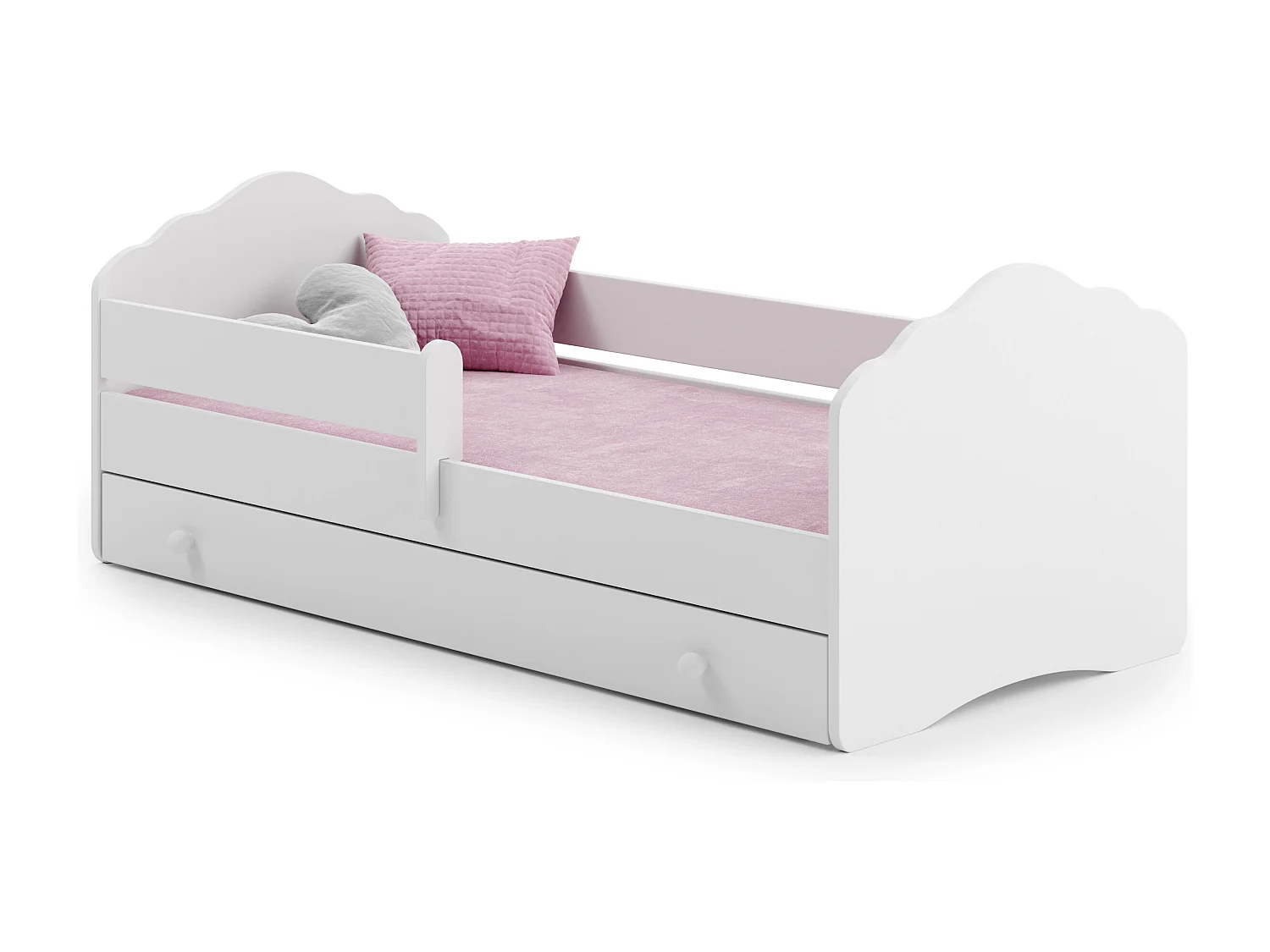 Cama de criança 140 x 70 com gaveta, colchão e estrado incluídos Kobi Wave