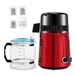 Destilleerwatermachine SucceBuy, 4L 1L/U met Timer en Temperatuuranzeige, Rood Destilleerwatermachine SucceBuy, 4L 1L/U met Timer en Temperatuuranzeige, Rood