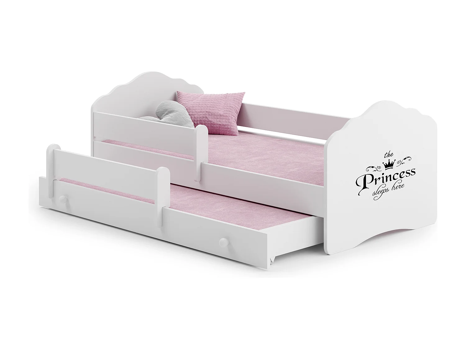 Cama dupla 160 x 80 com colchões e estrados incluídos Kobi Wave Princess