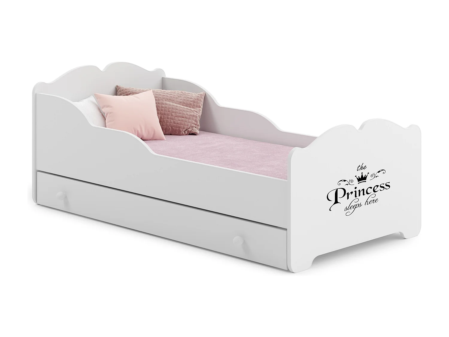 Cama de criança 140 x 70 com gaveta, colchão e estrado incluídos Kobi Anna Princess