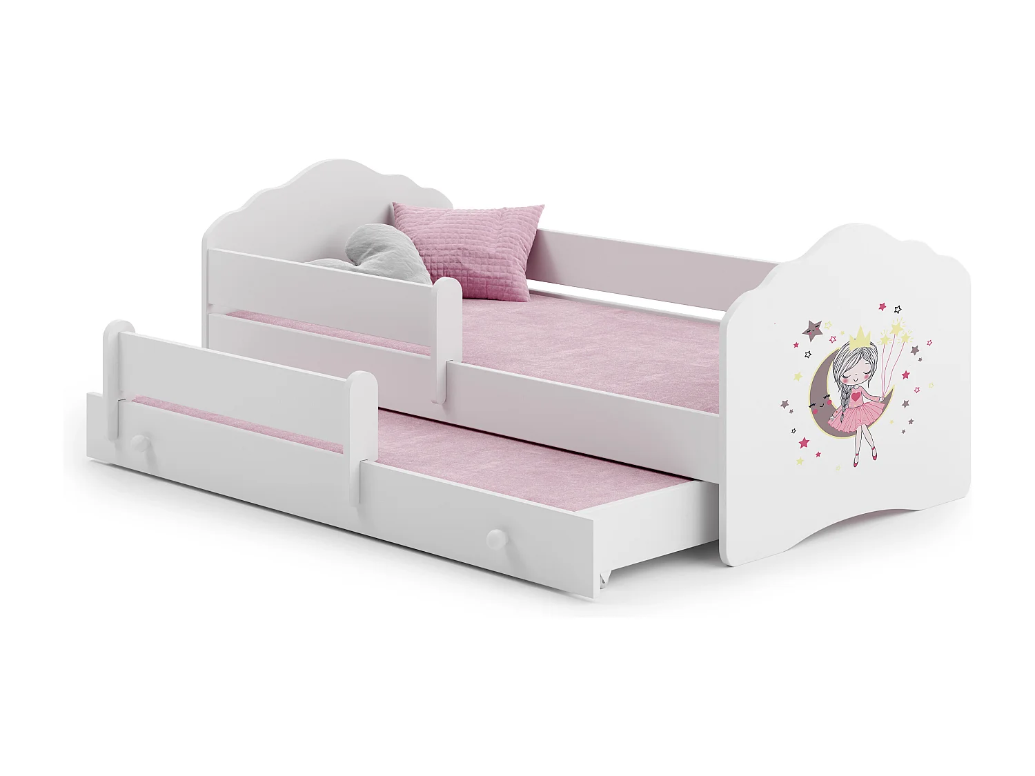 Cama dupla 160 x 80 com colchões e estrados incluídos Kobi Wave Sleeping Princess