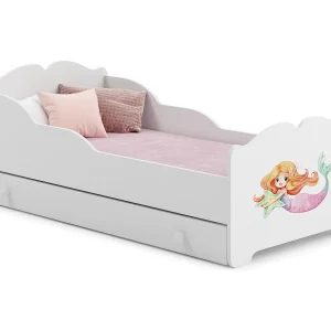 Cama de criança 140 x 70 com gaveta, colchão e estrado incluídos Kobi Anna Mermaid Cama de criança 140 x 70 com gaveta, colchão e estrado incluídos Kobi Anna Mermaid