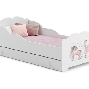 Cama de criança 160 x 80 com gaveta, colchão e estrado incluídos Kobi Anna Girl with a unicorn