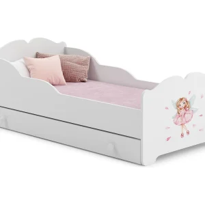 Cama de criança 140 x 70 com gaveta, colchão e estrado incluídos Kobi Anna Girl with Wings Cama de criança 140 x 70 com gaveta, colchão e estrado incluídos Kobi Anna Girl with Wings