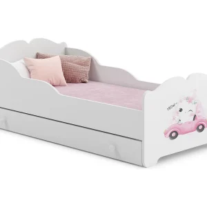 Cama de criança 140 x 70 com gaveta, colchão e estrado incluídos Kobi Anna Cat Cama de criança 140 x 70 com gaveta, colchão e estrado incluídos Kobi Anna Cat