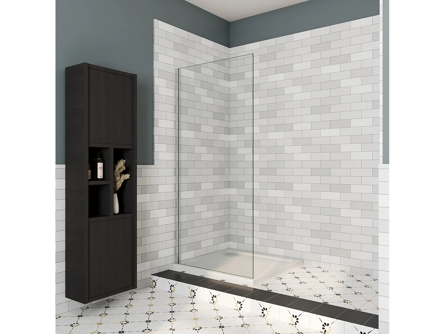 Douchewand Inloopdouche 66x195cm,6mm NANO EasyClean veiligheidsglas,glanzend chroom profiel