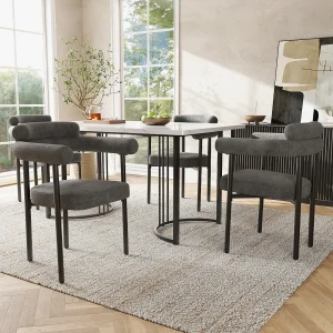 donkergrijze fluwelen eetkamerstoelen, metalen poten, comfortabel en modern design (70x62x84 cm) donkergrijze fluwelen eetkamerstoelen, metalen poten, comfortabel en modern design (70x62x84 cm)