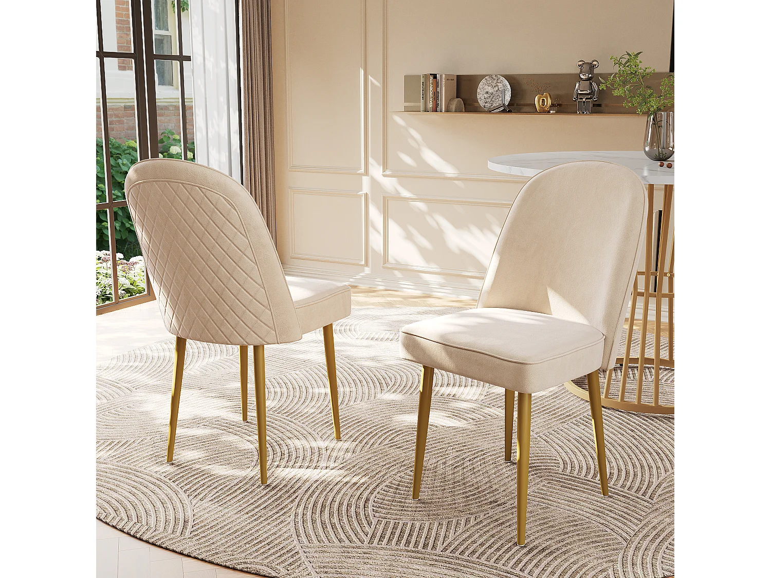 donkergrijze fluwelen eetkamerstoelen met gouden metalen poten, modern en comfortabel design (70x62x84 cm)