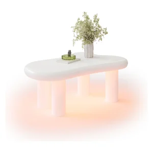 Cloud salontafel met LED, 16 kleuren, MDF, wit, (98×65,5×40 cm) Cloud salontafel met LED, 16 kleuren, MDF, wit, (98×65,5×40 cm)