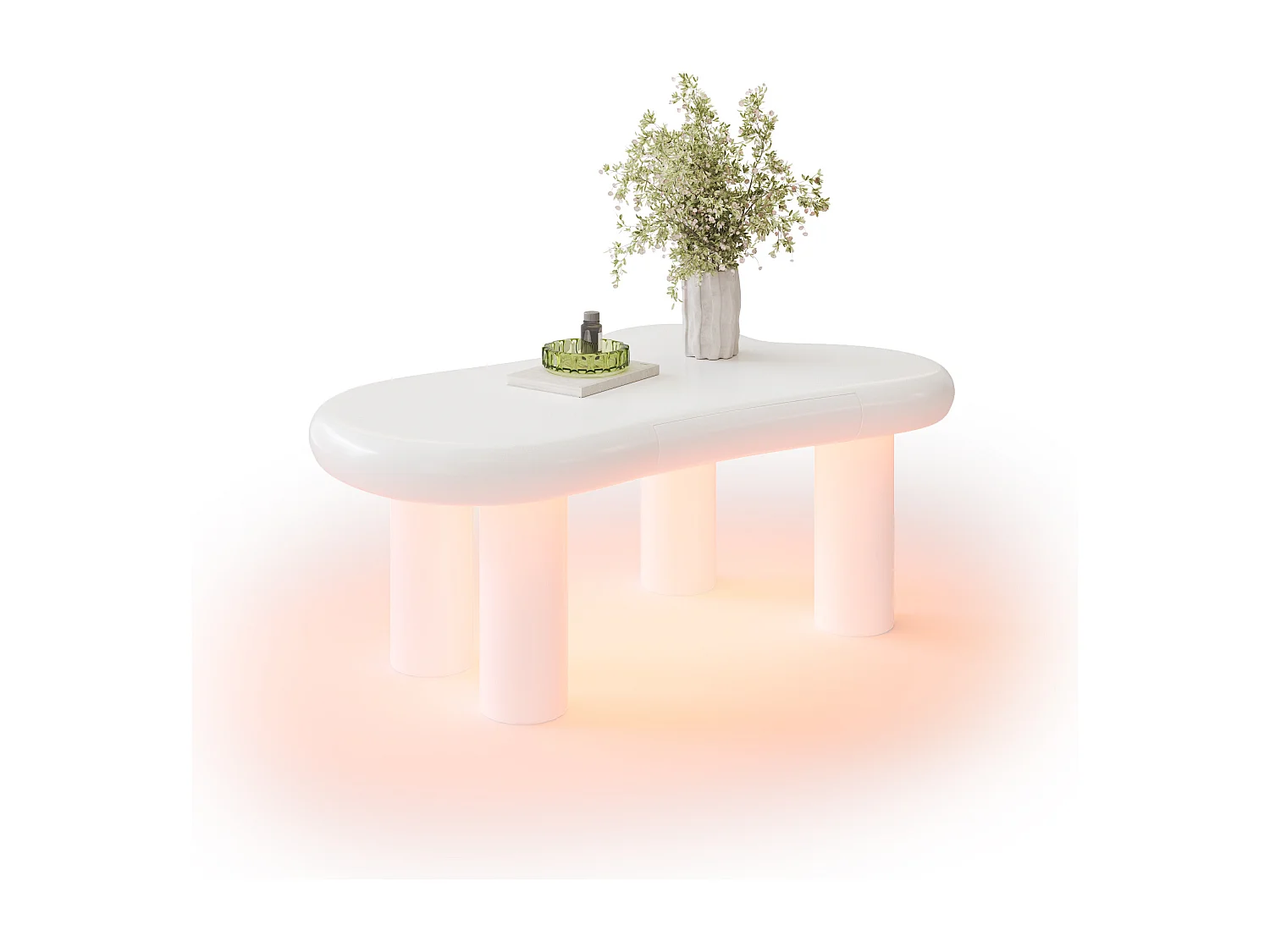 Cloud salontafel met LED, 16 kleuren, MDF, wit, (98x65,5x40 cm)