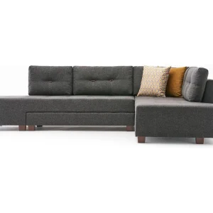 Divona antraciet stoffen converteerbare hoekbank 282 cm-Model Juiste hoek