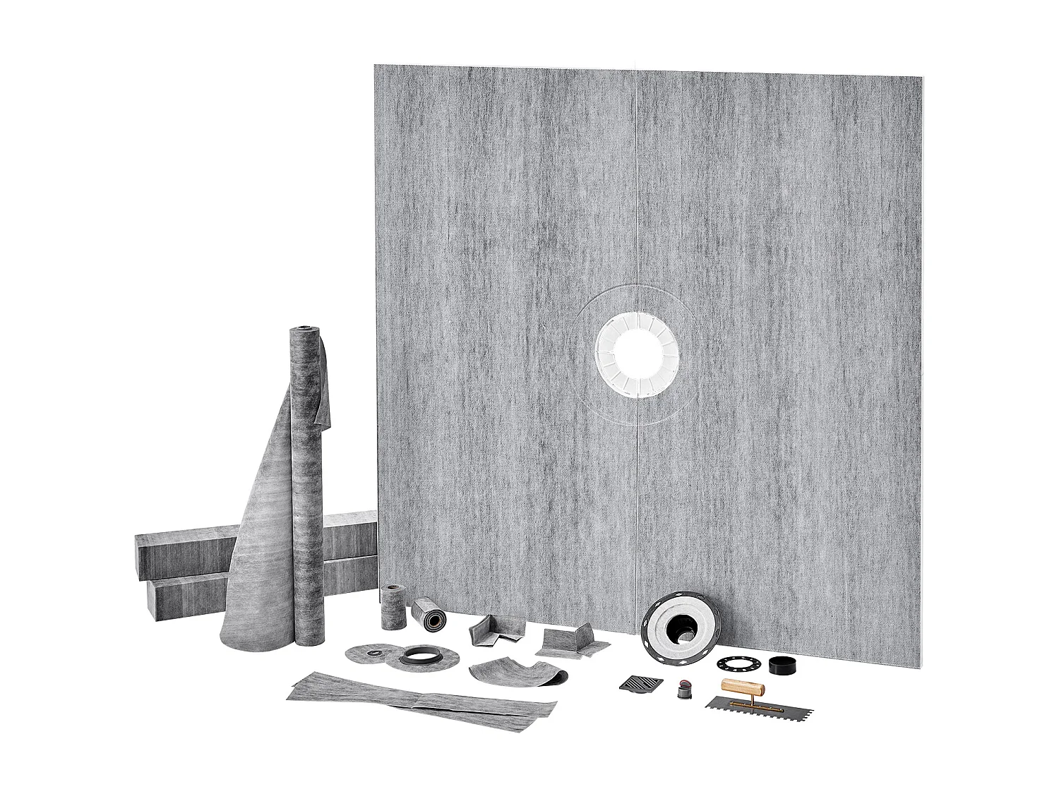 Doucherandset SucceBuy, 183 x 183 cm, met Waterdichte PVC-Flens van 5,1 cm