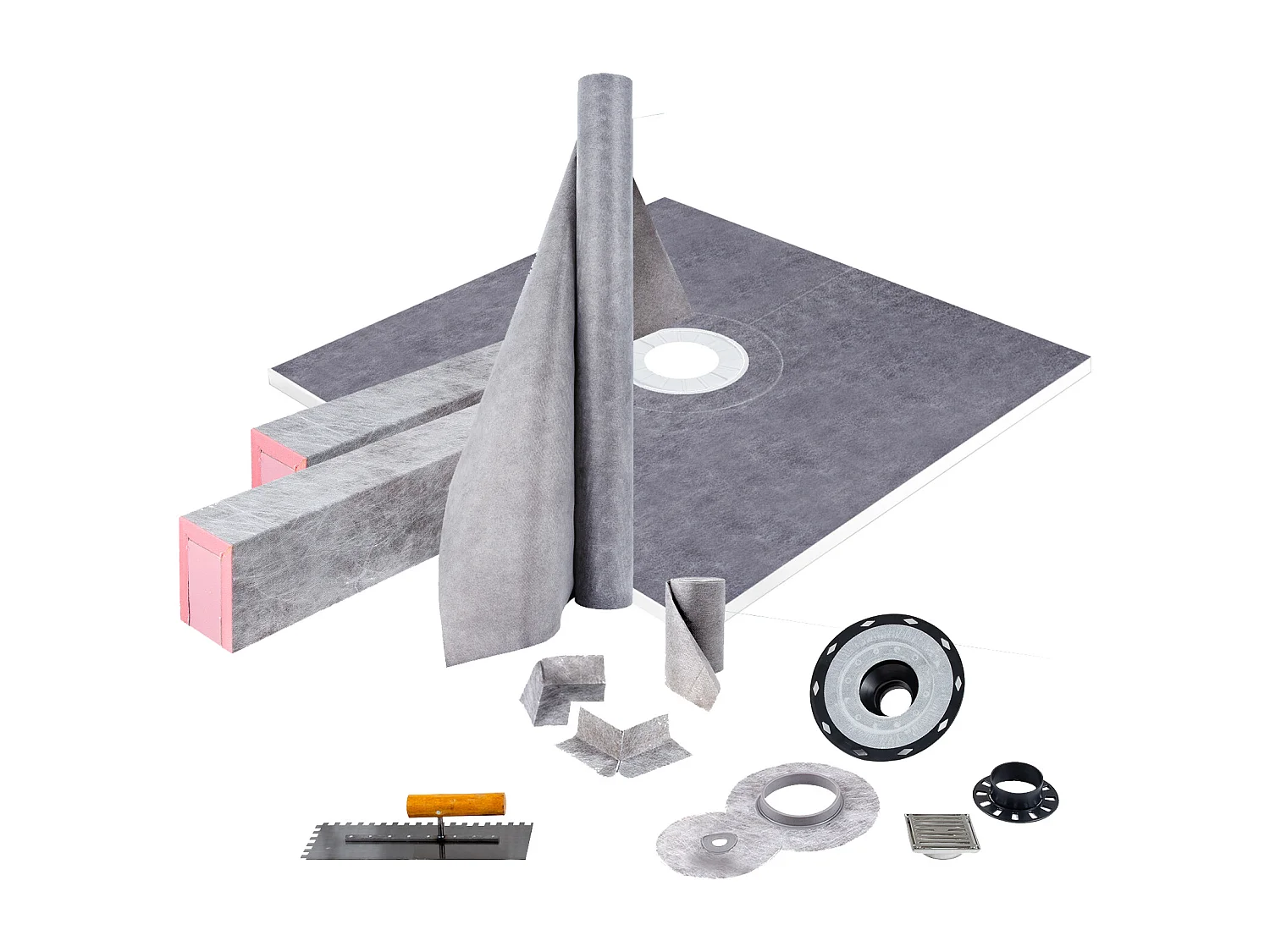 Douchebakset SucceBuy, 122 x 122 cm, met Waterdichte Centrale Afvoer in ABS