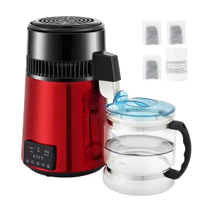 Destilleerwatermachine SucceBuy, 4L 1 L/U met Timer en Dubbele Temperatuuranzeige, Rood Destilleerwatermachine SucceBuy, 4L 1 L/U met Timer en Dubbele Temperatuuranzeige, Rood