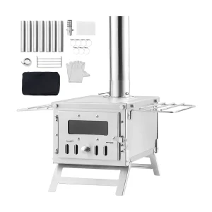 Draagbare Houtkachel SucceBuy, 202 cm, Barbecue-Kachel voor Kampeertent met Pijpen Draagbare Houtkachel SucceBuy, 202 cm, Barbecue-Kachel voor Kampeertent met Pijpen