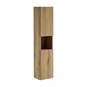 Colonne badkamer VANO – 2 deuren + 1 nis – Eiken – L30 × B25 × H140 cm – Te hangen Colonne badkamer VANO – 2 deuren + 1 nis – Eiken – L30 × B25 × H140 cm – Te hangen