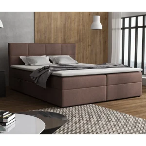 Boxspringbed Betty met 2 bedbakken, gestoffeerd bed Afmetingen: 140×200, kleur: bruin, veloursstof, tweepersoonsbed met Bonell-matras incl. topper Boxspringbed Betty met 2 bedbakken, gestoffeerd bed Afmetingen: 140×200, kleur: bruin, veloursstof, tweepersoonsbed met Bonell-matras incl. topper