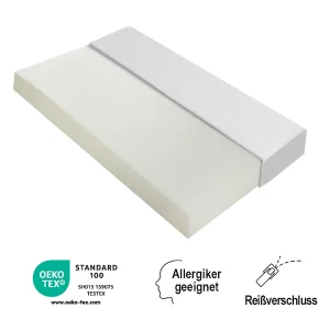 Comfortabel matras – 90 x 200 cm – met antislipdeeltjes – ademend en duurzaam – Schuim – wit Comfortabel matras – 90 x 200 cm – met antislipdeeltjes – ademend en duurzaam – Schuim – wit