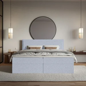 Boxspringbed 140×200 cm met topper en opbergruimte – chenille – hemelsblauw – SOFTIE Boxspringbed 140×200 cm met topper en opbergruimte – chenille – hemelsblauw – SOFTIE