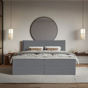 Boxspringbed 140×200 cm met topper en opbergruimte – chenille – grafietgrijs – SOFTIE Boxspringbed 140×200 cm met topper en opbergruimte – chenille – grafietgrijs – SOFTIE