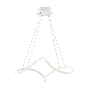 Suspension Dana métal blanc, LED intégrée, câbles orientables L65x38 cm, design épuré pour salle à manger Suspension Dana métal blanc, LED intégrée, câbles orientables L65x38 cm, design épuré pour salle à manger