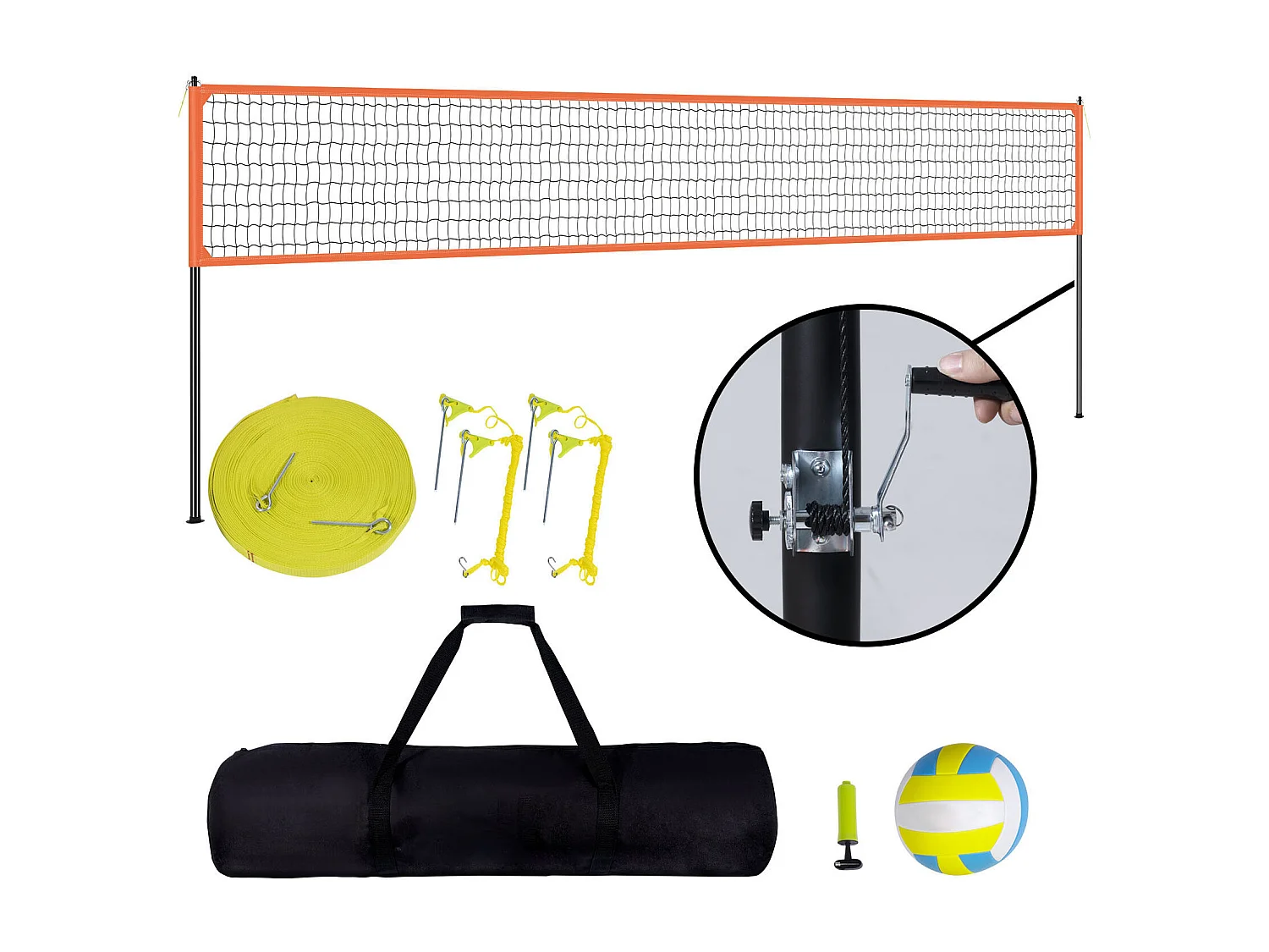 Draagbare Volleybalnet System SucceBuy Outdoor, met Regelbare Hoogte Paal