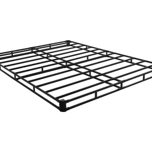 Boxspring voor Tweepersoonsbed SucceBuy Queensize Bedframe met Wasbare Stof, Stevige Metalen Structuur, Eenvoudige Montage, 2010 x 1510 x 102 mm