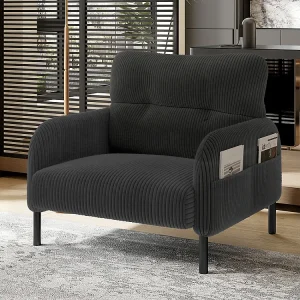 Comfortabele fluwelen fauteuil met armleuningen zijvakken stevige structuur meerdere delen woonkamer slaapkamer kantoor grijs Comfortabele fluwelen fauteuil met armleuningen zijvakken stevige structuur meerdere delen woonkamer slaapkamer kantoor grijs