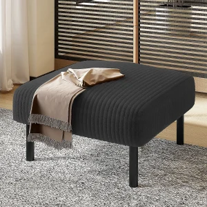 Designkruk in corduroy, ultrazacht met metalen frame, grijs (60x56x18 cm) Designkruk in corduroy, ultrazacht met metalen frame, grijs (60x56x18 cm)