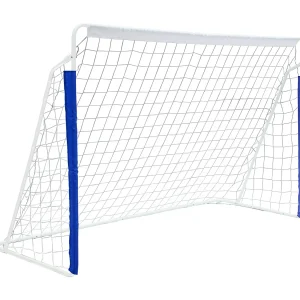 Draagbare opvouwbare voetbalgoal met metalen voet, duurzaam net, ideaal voor buiten-/binnentraining, blauw (240x150x90cm)
