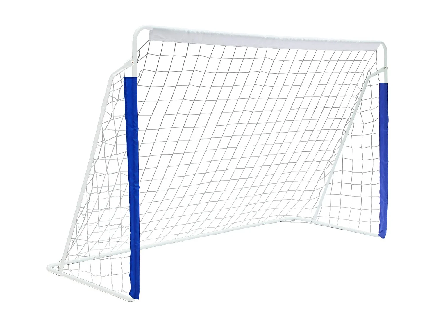 Draagbare opvouwbare voetbalgoal met metalen voet, duurzaam net, ideaal voor buiten-/binnentraining, blauw (240x150x90cm)