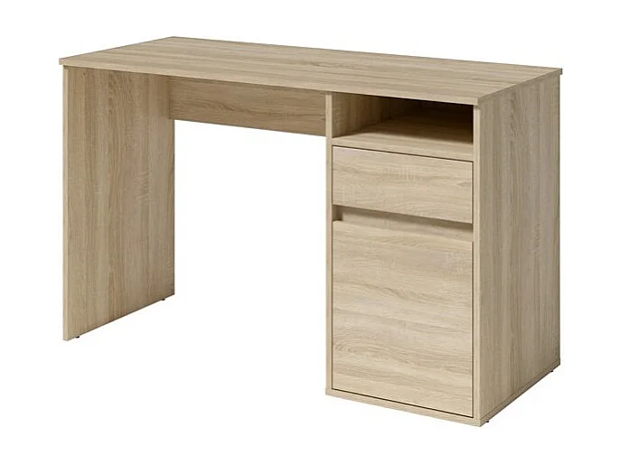 Bureau BILOU Sonoma eiken - 1 lade, 1 deur en 2 vakken - Stijl licht hout en praktisch design