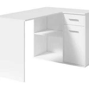 Bureau d'angle LYMA blanc – 1 lade, 1 deur en 2 vakken – Compact, praktisch en modern Bureau d'angle LYMA blanc – 1 lade, 1 deur en 2 vakken – Compact, praktisch en modern