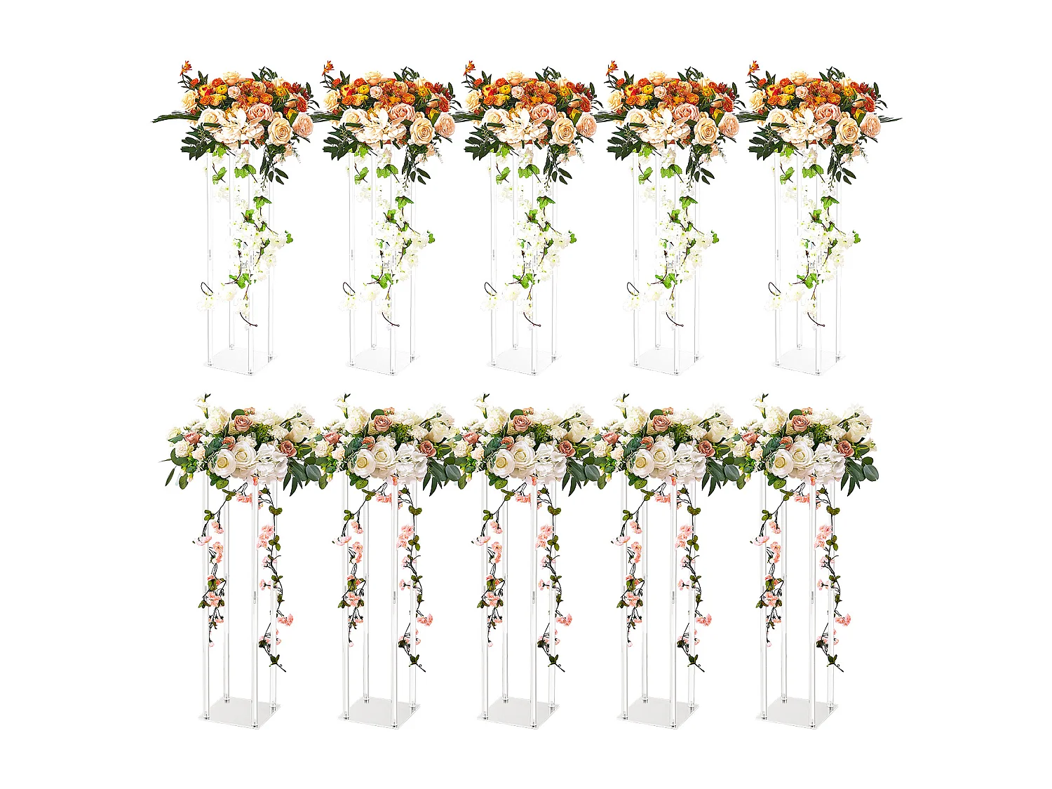 Bruiloftsbloemsupporten SucceBuy, Lot van 10, Acryl, 60 cm, , voor Evenementen, Feesten, Interieurdecoratie