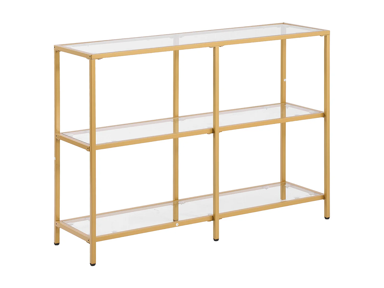 Consoletafel SucceBuy van Glas met 3 Niveaus, Moderne Bijzettafel met Geharde Glas Platen, IJzeren Structuur, Ideaal voor Hal
