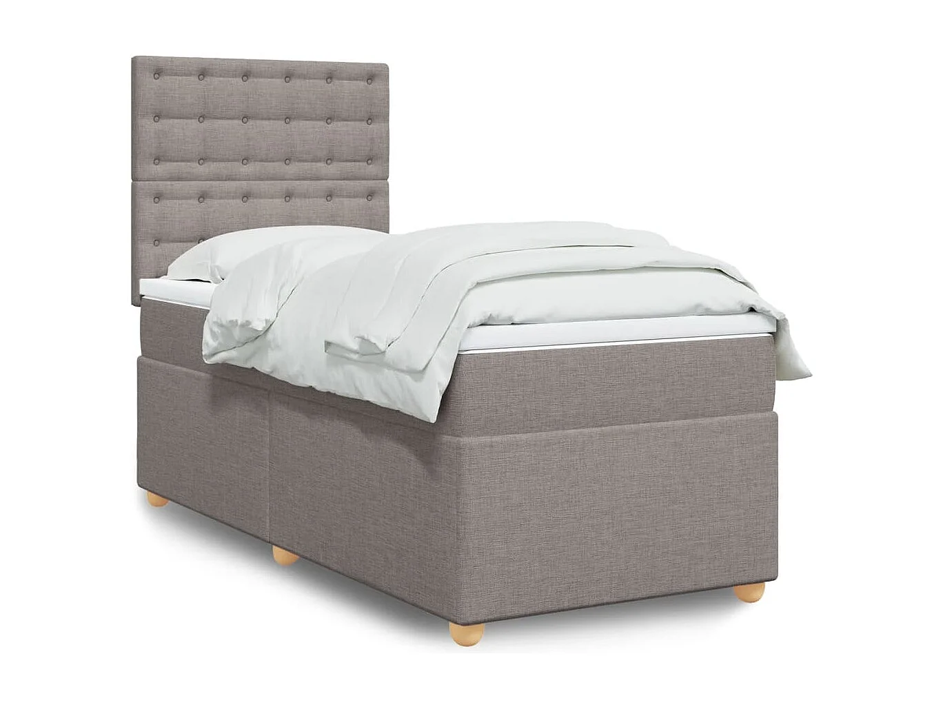 Boxspring met matras stof taupe 80x200 cm