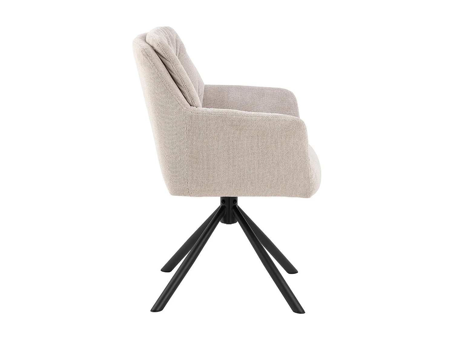 Cayman eetkamerstoel met armleuning stof beige.
